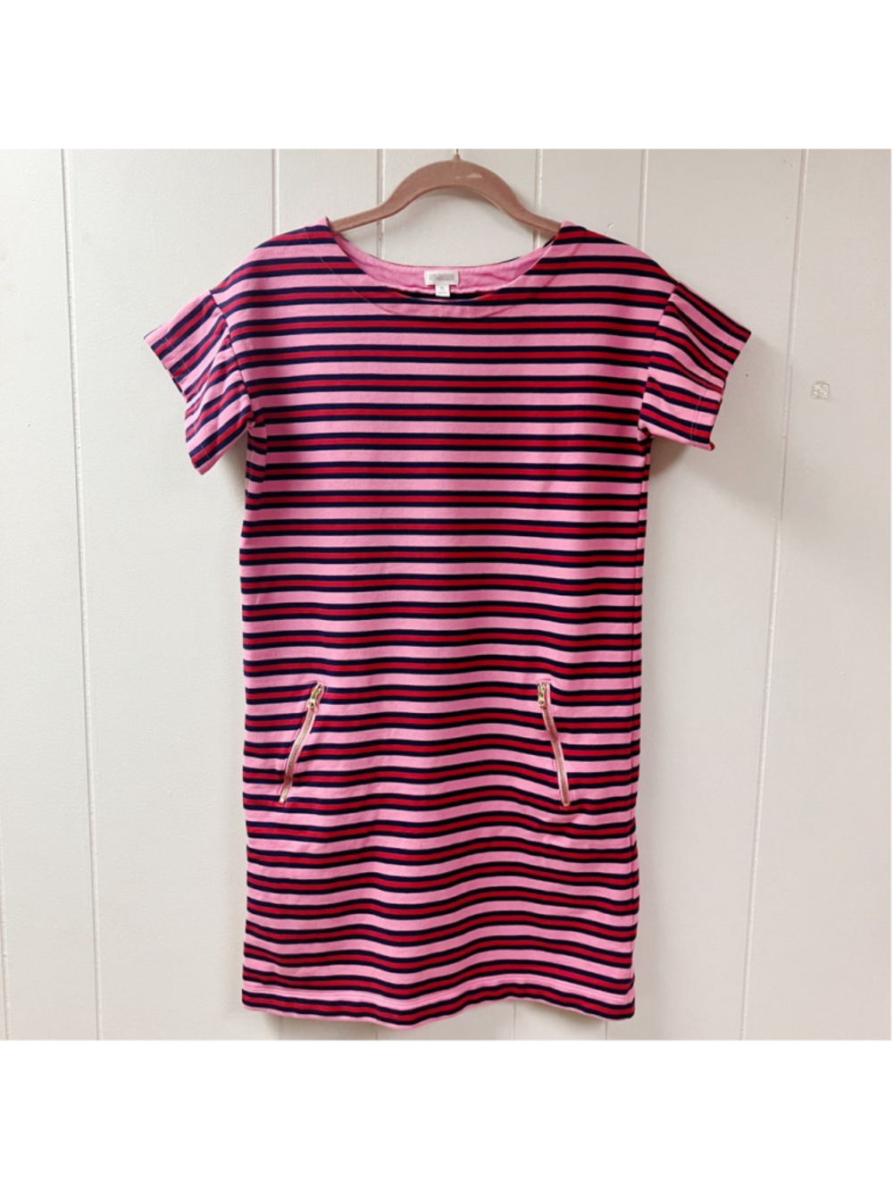 Classic Preppy Gymboree Striped Dress Girls SIZE XL 14 Pink Blue Comfy Knit